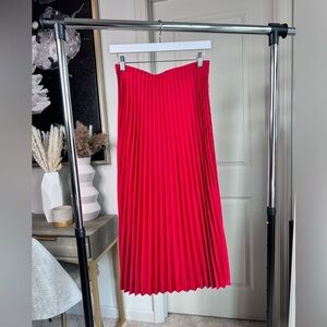 J. Crew Red said, pleaded skirt xs